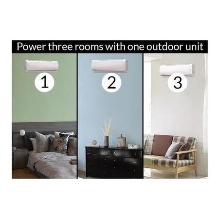 3 Way Multisplit 36000 BTU Inverter Air Conditioner with two 12000 BTU plus one 9000 BTU indoor units to a single outdoor 