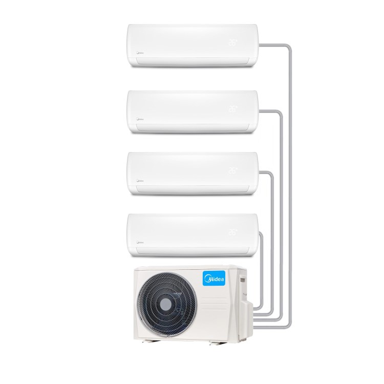 4 Way Multisplit 42000 BTU Inverter Air Conditioner with two 12000 BTU plus two 9000 indoor units to a single outdoor 