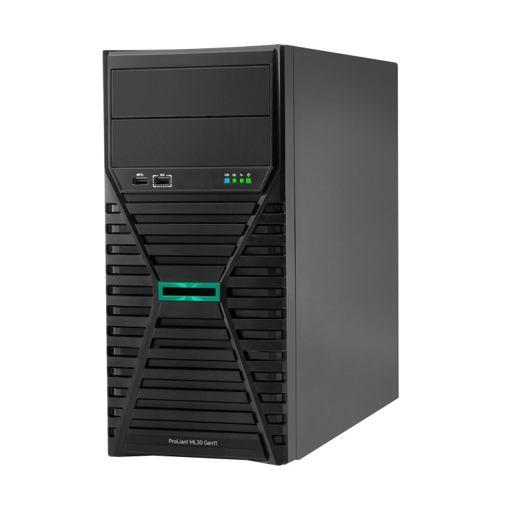 HPE ProLiant ML30 Gen11 Intel Xeon E-2434 Quad-Core 3.40GHz 12MB 32GB 1 x 32GB DDR5 4800B-E UDIMM 2 x 960GB SSD Hot Plug 3.5in Large Form Factor Intel VROC RAID No Optical 800W 3 Year Next Busines