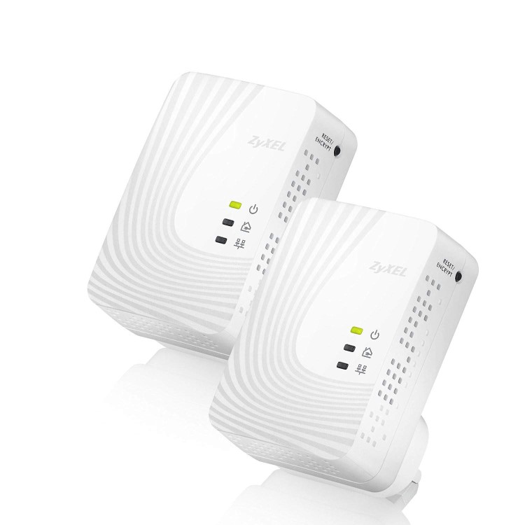 Zyxel 500Mbps Mini Powerline Ethernet Adapter Twin Pack - Wallmount