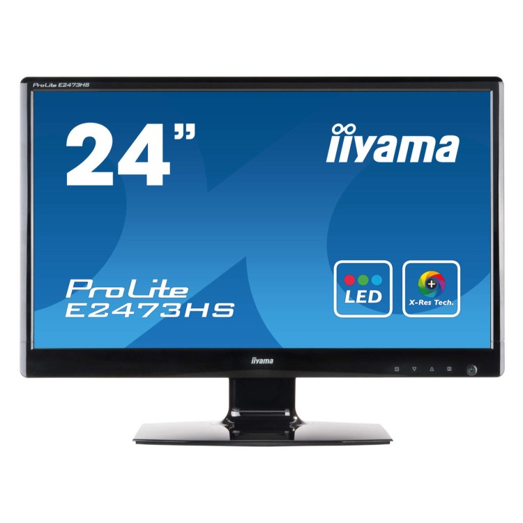 Iiyama 24" LED TFT 1600 x 900 VGA DVI-D Black Bezel Monitor