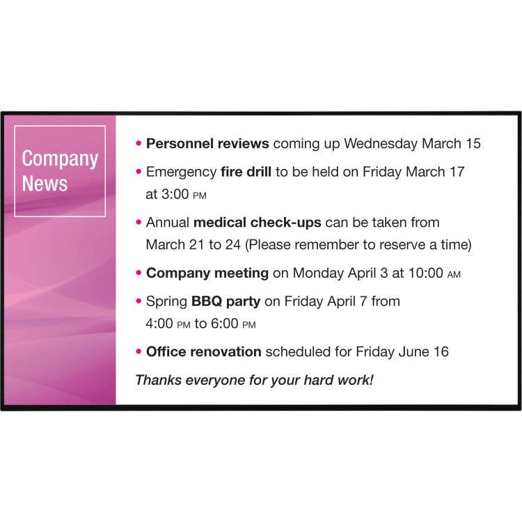 Sharp PN-Y556 55" Full HD 24/7 Operation Large Format Display