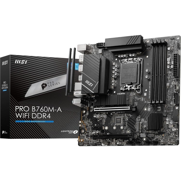 MSI PRO B760M-A Wi-Fi Intel B760 LGA 1700 DDR5 Micro ATX Motherboard