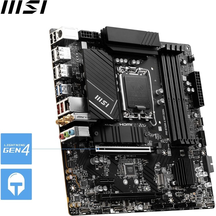 MSI PRO B760M-A Wi-Fi Intel B760 LGA 1700 DDR5 Micro ATX Motherboard