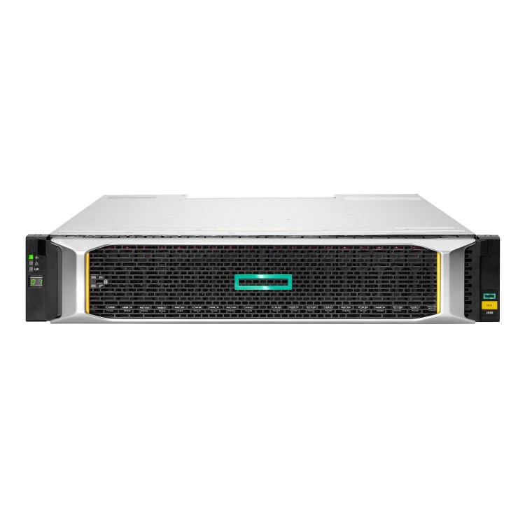 Hewlett Packard HPE Modular Smart Array 2062 10GbE iSCSI SFF Storage - Hard drive array - 3.84 TB - 24 bays SAS-3 - SSD 1.92 TB x 2 - iSCSI 10 GbE external - rack-mountable - 2U