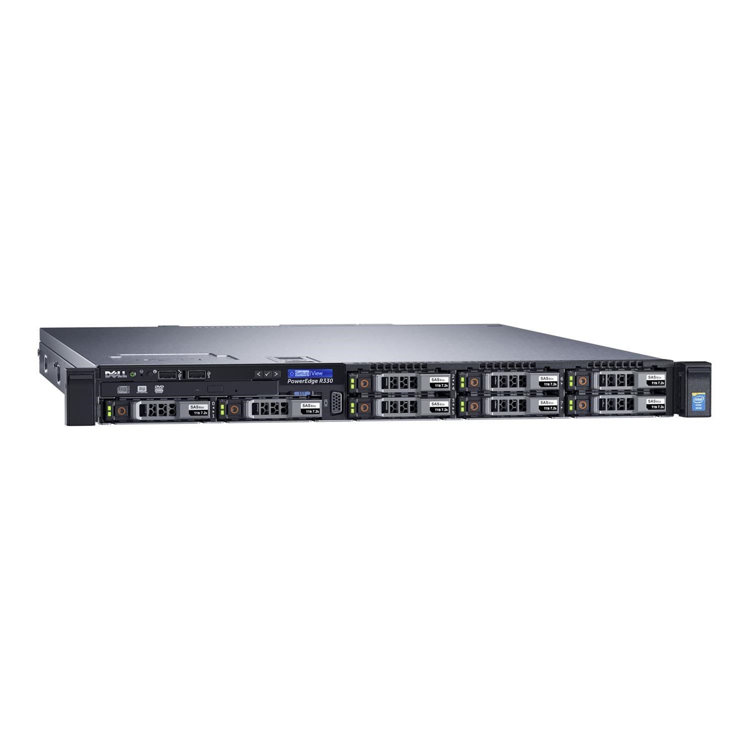 Poweredge R330 Server Dell PowerEdge R330 Xeon E3-1240v5 8GB 2x300GB 8x2.5in HotPlug Bezel ...