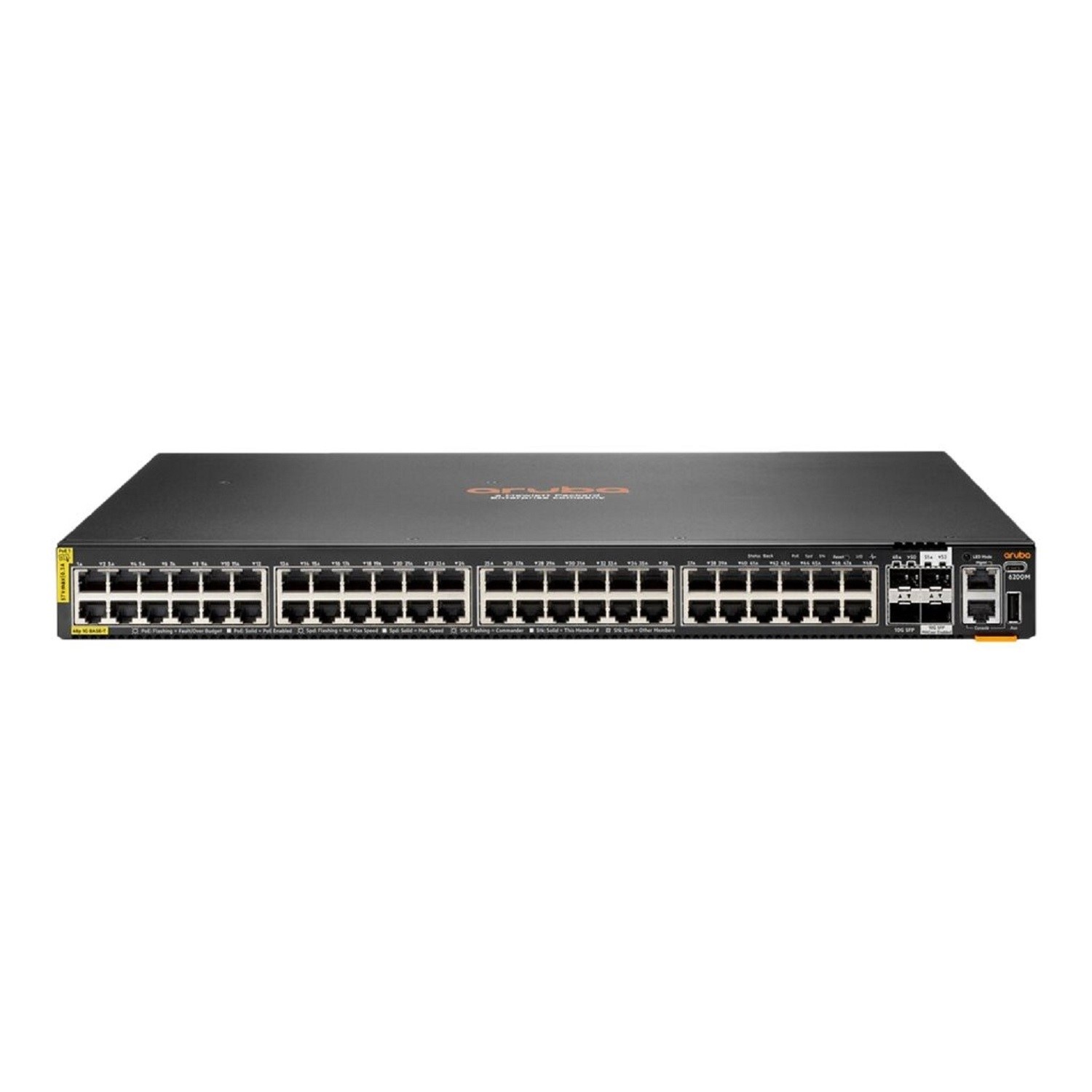 Hewlett Packard Grey Hp Enterprise Aruba 6200M 48-Port 48G Class4 Poe 4Sfp+ L3 Rack Mountable Managed Network Switch