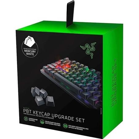 Razer PBT Keycap Set - Mercury White with Matching Coiled Cable