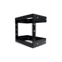 RK812WALLOA 8U Open Frame Wall Mount Equipment Rack Adjustable Depth