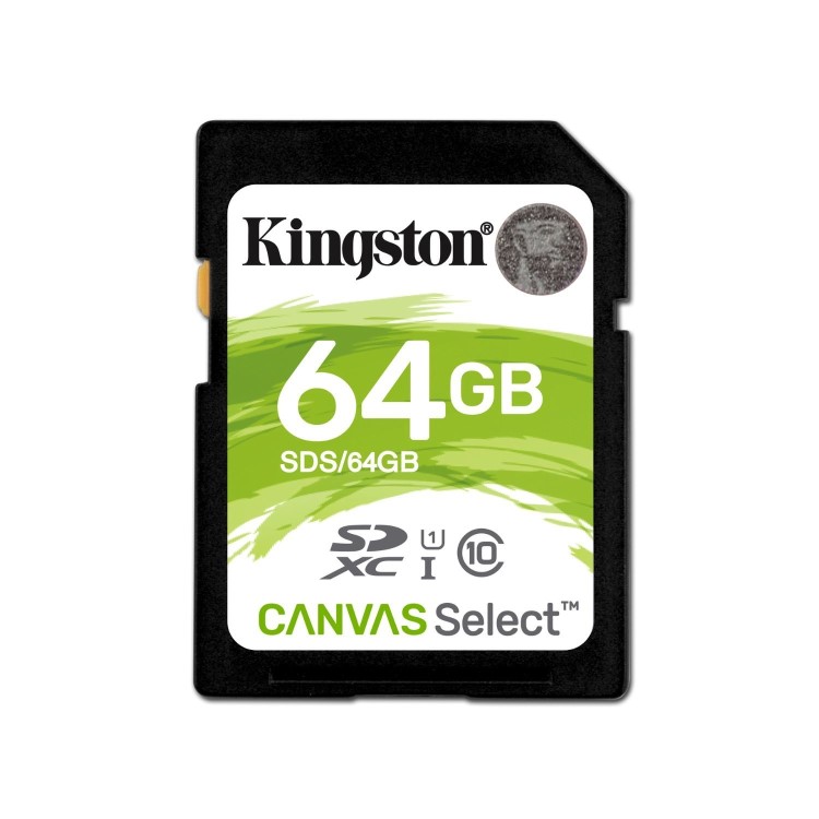 Kingston Canvas Select Plus V10 64GB SD Class 10 UHS-I U3 Flash Card