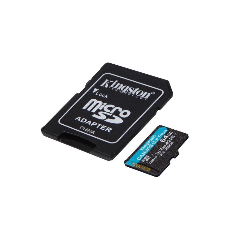 Kingston Canvas Go Plus 64GB MicroSD UHS-I Memory Card + Adapter