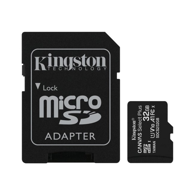 Kingston Canvas Select Plus 32GB UHS-I Micro SD Memory Card + SD Adapter