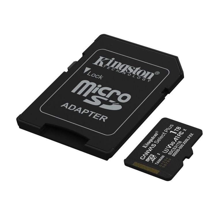 Kingston Canvas Select Plus 1TB microSDXC UHS-I Memory Card + microSD to SD adapter