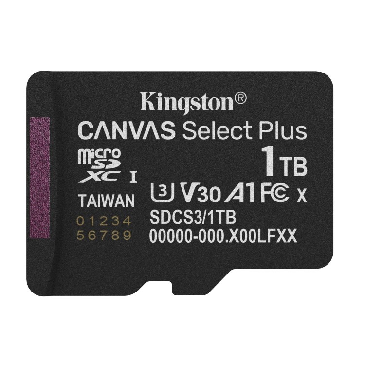 Kingston Canvas Select Plus 1TB microSDXC UHS-I Memory Card + microSD to SD adapter
