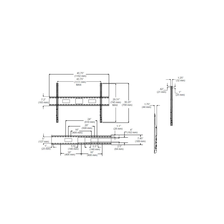 Peerless SF680P Flat Wall Mount TV Bracket - Up to 102 Inch