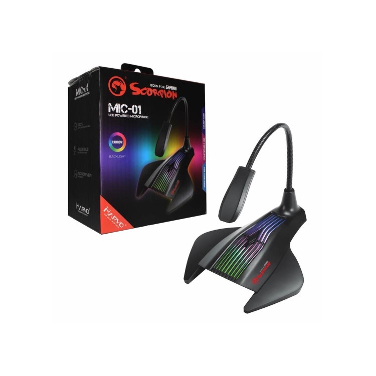 Marvo Scorpion MIC-01 USB RGB LED Black Gaming Microphone