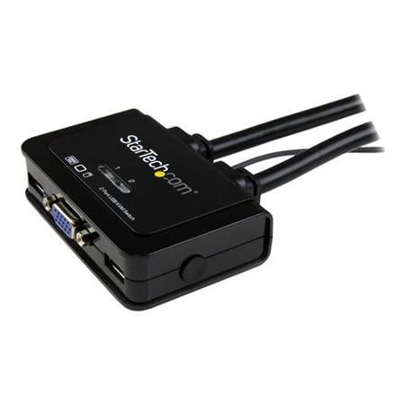 Startech 2 Port USB VGA Cable KVM Switch - USB Powered with Remote Switch - KVM with VGA - Dual Port VGA KVM Switch