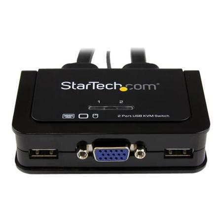 Startech 2 Port USB VGA Cable KVM Switch - USB Powered with Remote Switch - KVM with VGA - Dual Port VGA KVM Switch