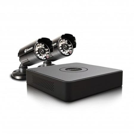 Box Open Swann 4 Channel Mini Digital Video Recorder with 2 PRO-615 650TVL cameras & 500GB Hard Drive