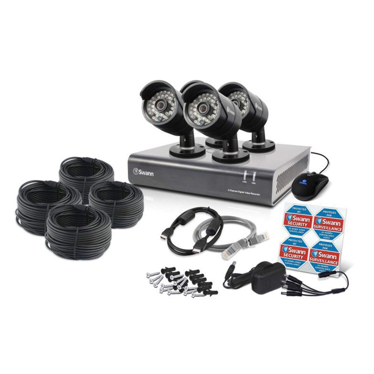 Box Open Swann DVR4-4400 4 Channel HD 720p Digital Video Recorder with 4 x PRO-A850 720p Cameras & 1TB Hard Drive