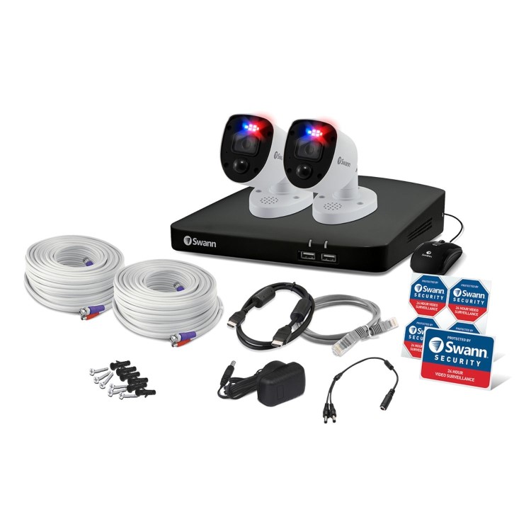 Swann SWDVK-456802RL 2-Camera 4-Channel 4K Ultra HD DVR with 1TB HDD Security System 