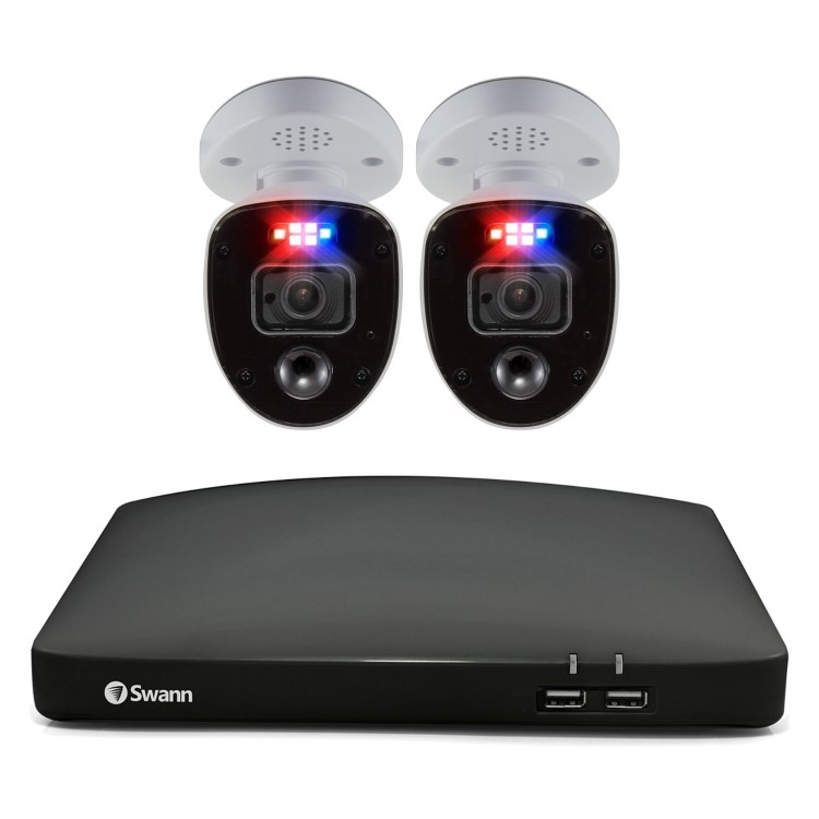 Swann SWDVK-456802RL 2-Camera 4-Channel 4K Ultra HD DVR with 1TB HDD Security System 