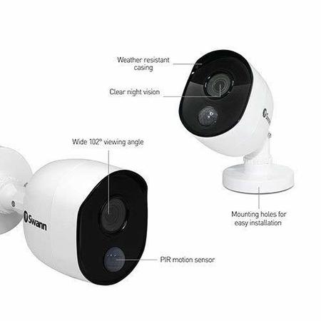 Swann CCTV System - 8 Channel 1080p DVR with 8 x 1080p Thermal Sensing Cameras & 1TB HDD - works with Google Assistant 