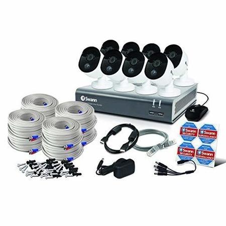 Swann CCTV System - 8 Channel 1080p DVR with 8 x 1080p Thermal Sensing Cameras & 1TB HDD - works with Google Assistant 
