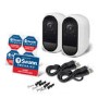 Swann 1080p HD Wireless WiFi Facial Recognition Night Vision White Camera - 2 Pack