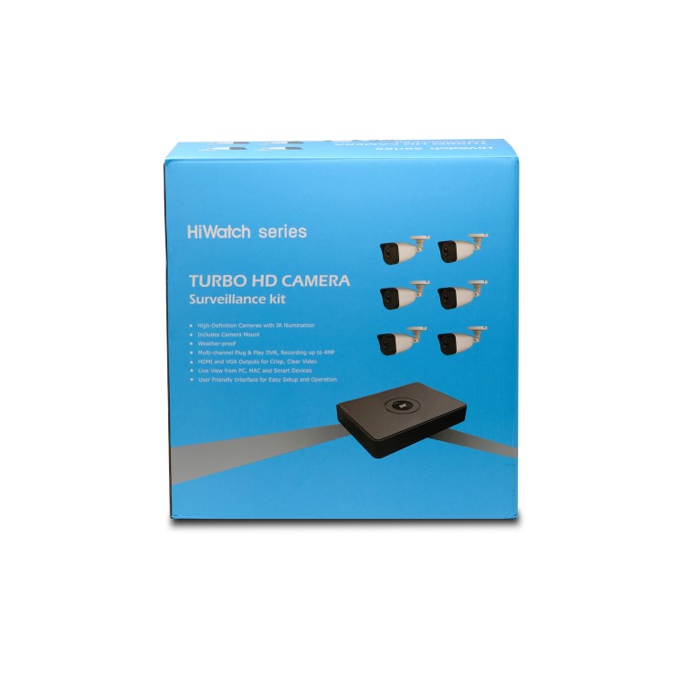 Hikvision HiWatch CCTV System - 8 Channel 1080p DVR with 6 x 1080p Cameras & 2TB HDD