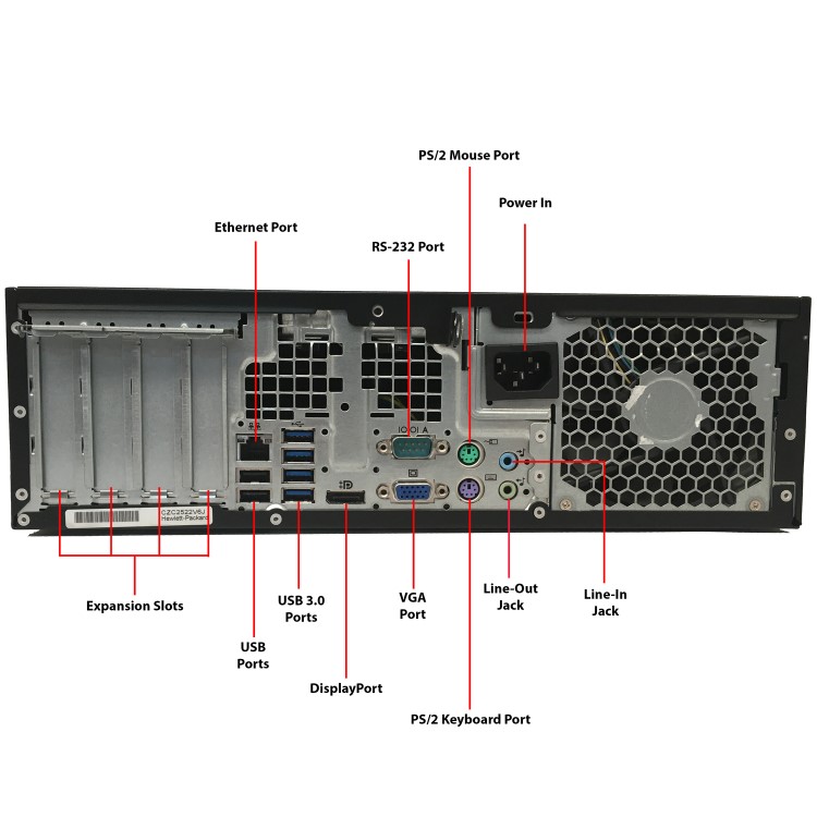 Refurbished HP Compaq Elite 8300 Core i5-3470 8GB 256GB DVD-RW Windows 10 Professional Desktop