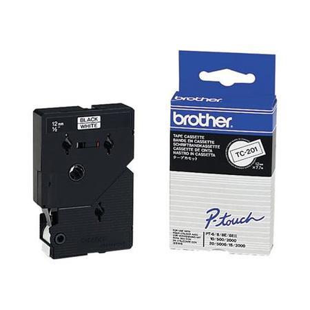 Brother Black on White 12mm Tape
