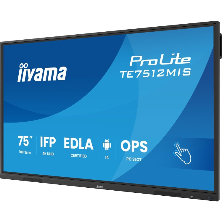 iiyama ProLite TE7512MIS-B4AG 75" VA 4K UHD Interactive Large Format Display