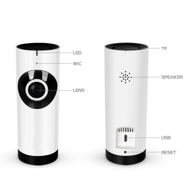 electriQ 180 degree HD 720p Indoor Wifi Camera with Two-Way Audio & Night Vision