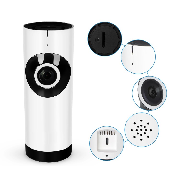 electriQ 180 degree HD 720p Indoor Wifi Camera with Two-Way Audio & Night Vision