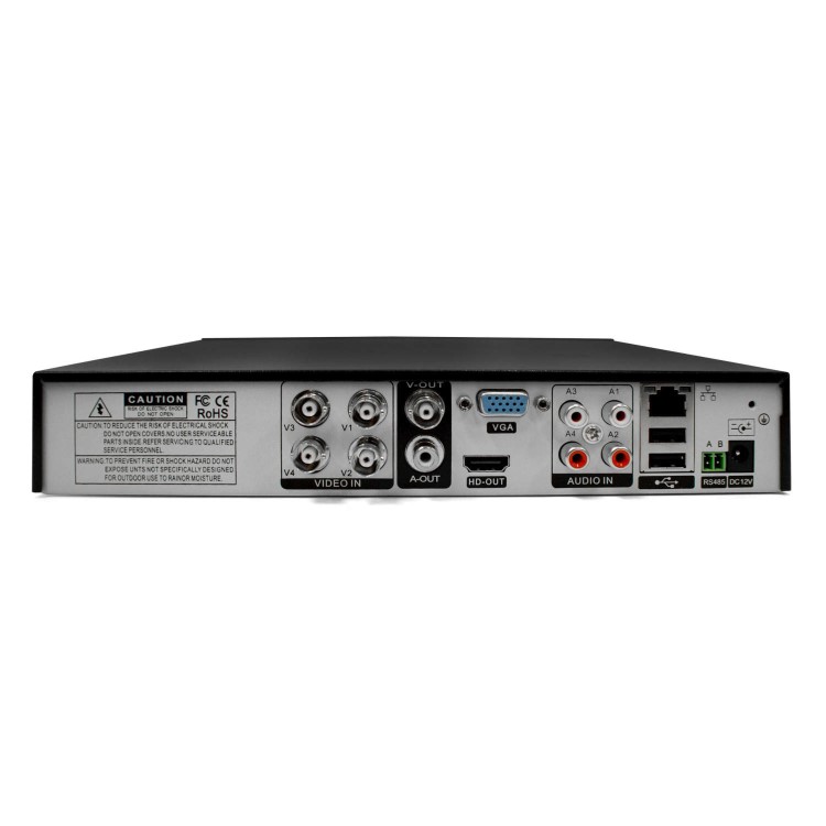 electriQ 8 Channel HD 720p Digital Video Recorder with 4 x 800TVL Bullet Cameras - Hard Drive required