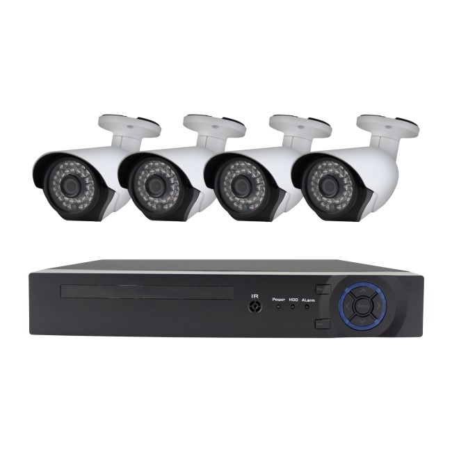 electriQ CCTV System - 4 Channel 1080p DVR with 4 x 1080p Bullet Cameras - Hard Drive Required