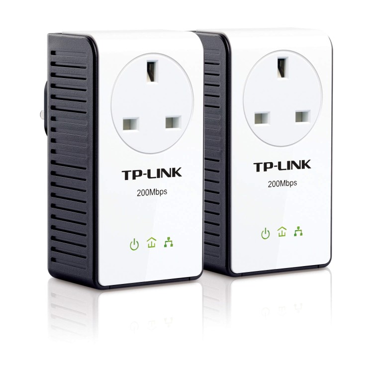 TP-Link AV200 Multi-Streaming Powerline Starter Kit with AC Pass Through - Twin Pack