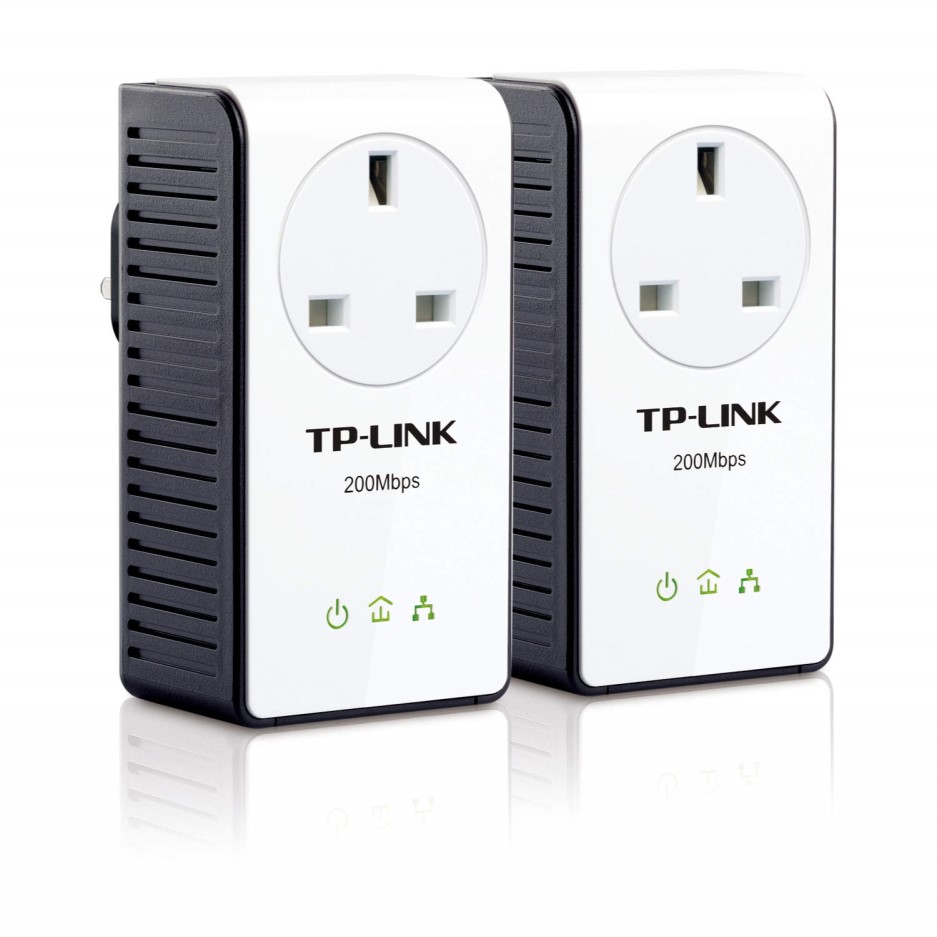 TPLink AV200 MultiStreaming Powerline Starter Kit with AC Pass