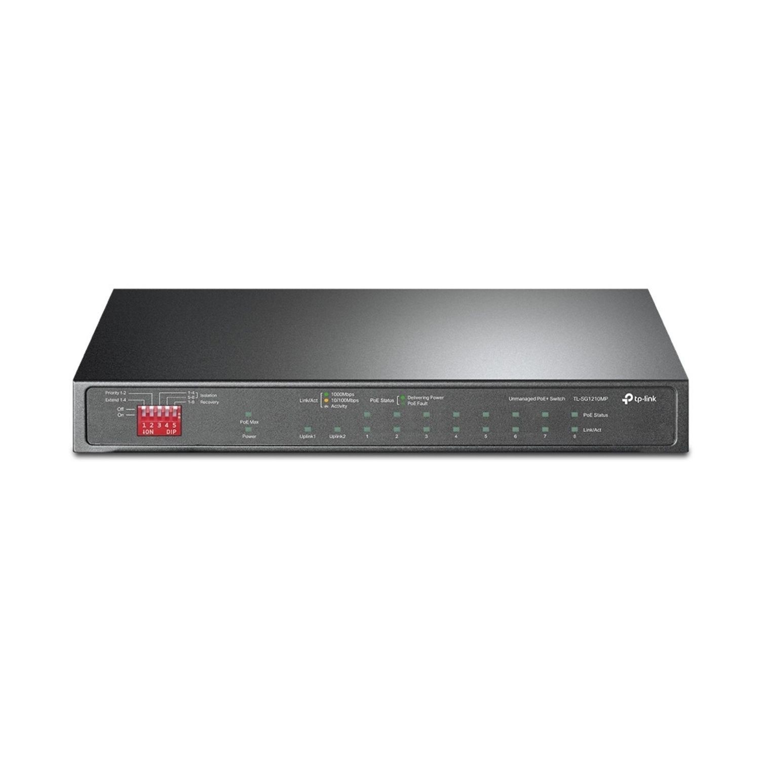 Tp-Link 10Port Gigabit Switch With 8-Port Poe+ Black, Laptops Direct - TL-SG1210MP - Image 2