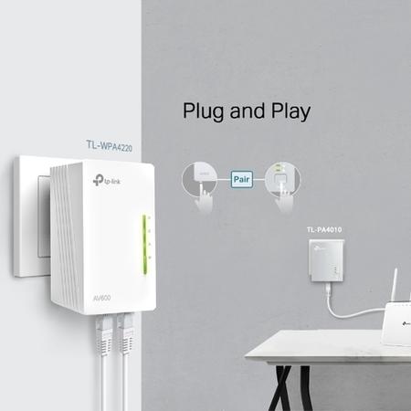 TP-LINK TL-WPA4220T KIT 300Mbps AV600 Wireless N Powerline Adapter Triple Kit