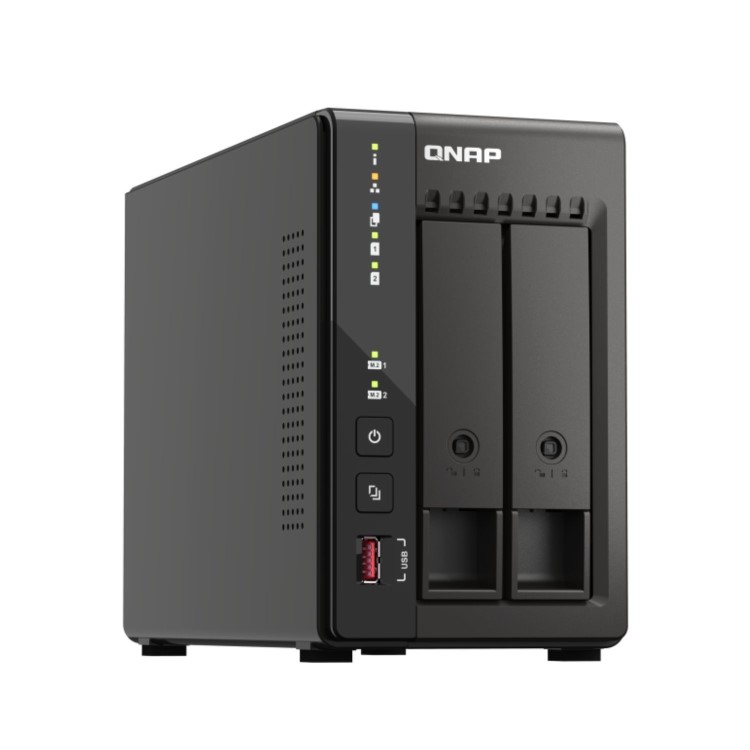 QNAP TS-253E 8GB RAM with 12TB Installed Storage 2 Bay SATA Desktop NAS