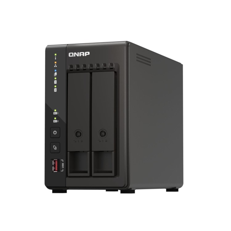 QNAP TS-253E 8GB RAM with 12TB Installed Storage 2 Bay SATA Desktop NAS