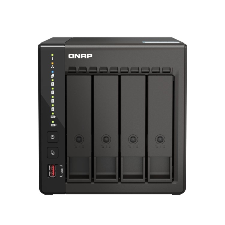 QNAP TS-453E 8GB RAM with 16TB Installed Storage 4 Bay SATA Desktop NAS