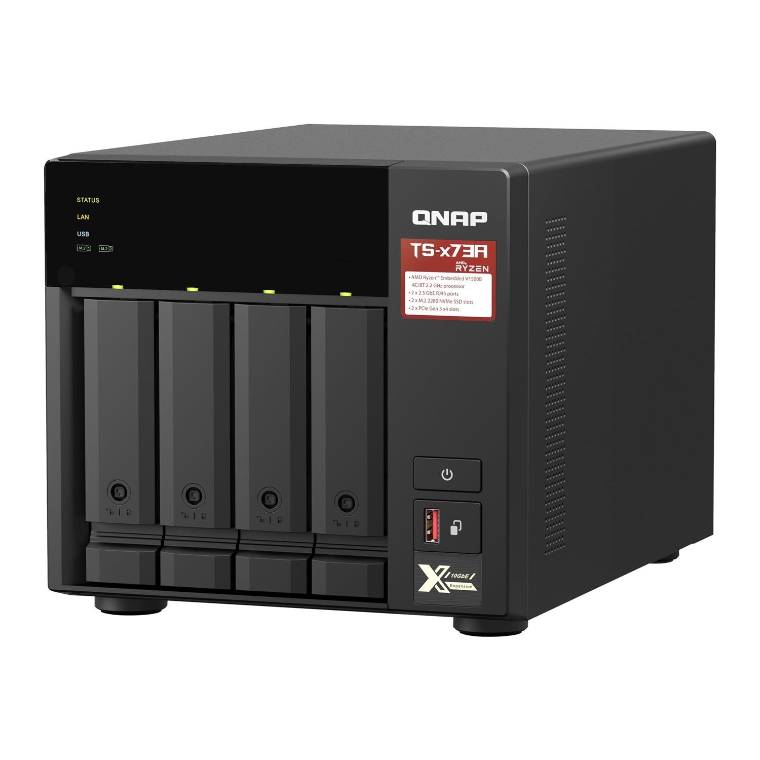 Qnap Black Ts-473A-8G 4 Bay Desktop Nas