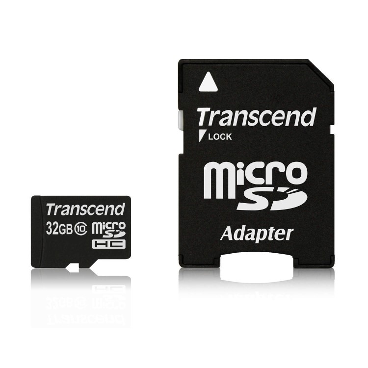 Transcend 32GB MicroSDHC Class 10 Card with Adaptor
