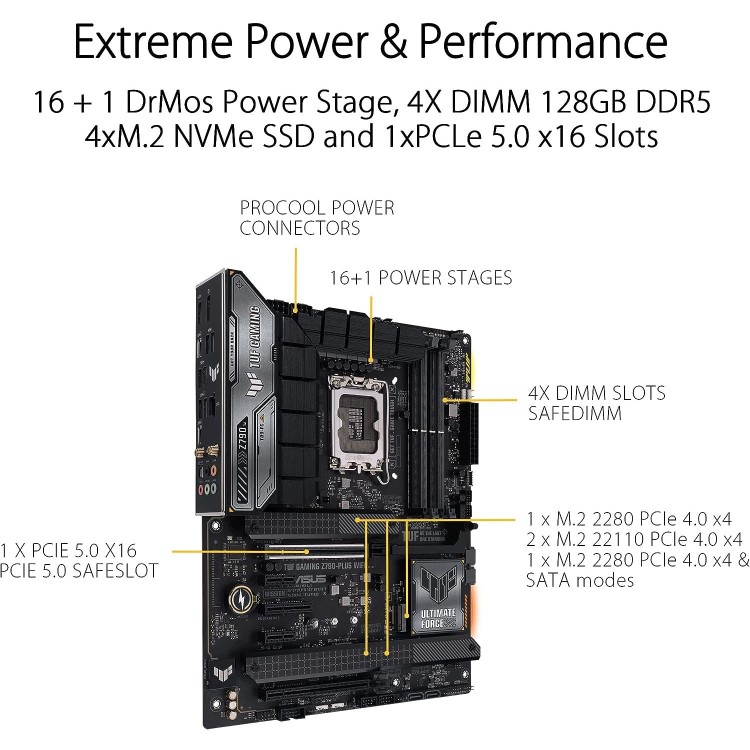 ASUS TUF Gaming Z790-PLUS Intel Z790 LGA 1700 DDR5 ATX Motherboard