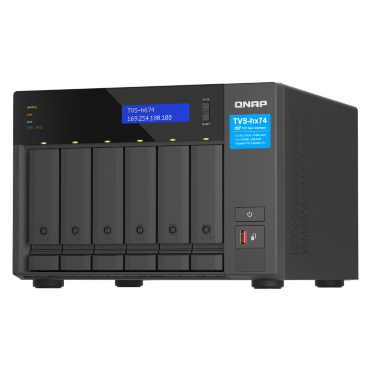 QNAP TVS-h674 NAS Tower Ethernet LAN Black i3-12100