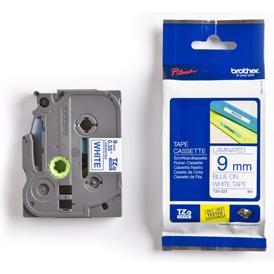 Brother TZE223 9mm Blue on White Tape