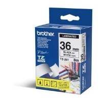 BROTHER TZE261 36MM Black on White Tape BROTHER TZE261 36MM Black on White Tape